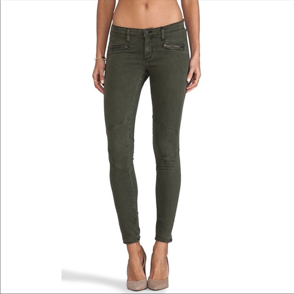 AG The Moto Legging Zipper Olive 25R